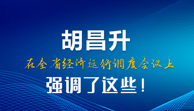 圖解|胡昌升在全省經濟運行調度會議上強調了這些！